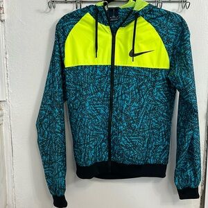 Nike Women Full Zip Hooded Windbreaker Running Jacket